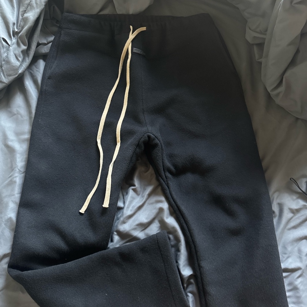 Black Sweatpants with Beige Drawstring